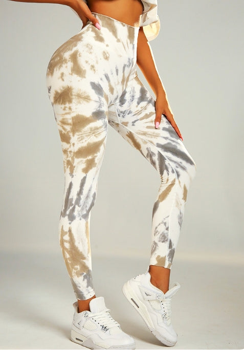 High-Waist Flower Printing Hip-Up Legging